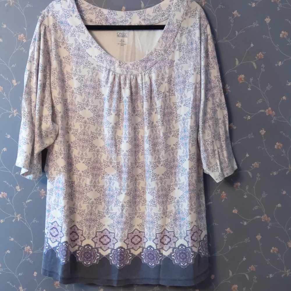 Only Necessities size 4X Tunic print Top 3/4 slv